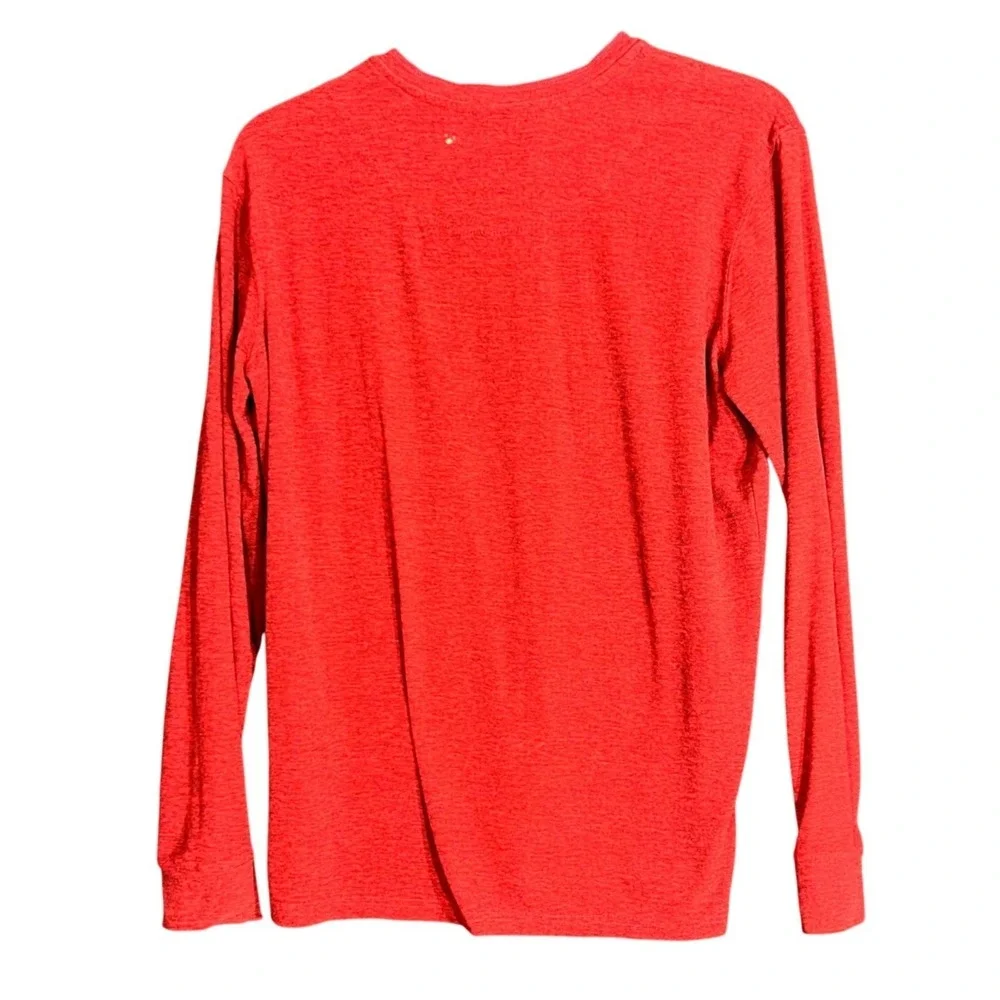 Raw Yarn Industries Mens Size Medium‎ Red Henley Shirt Super Soft Long Sleeve